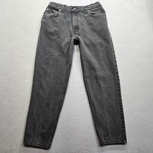 Levis 551 Relaxed Taper Jeans Womens 14 Petite Black High Rise 31x27 Made In USA
